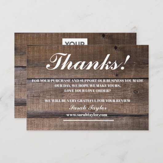 Zakelijke dank je robuuste script gebold bedankkaart (Voorkant / Achterkant)