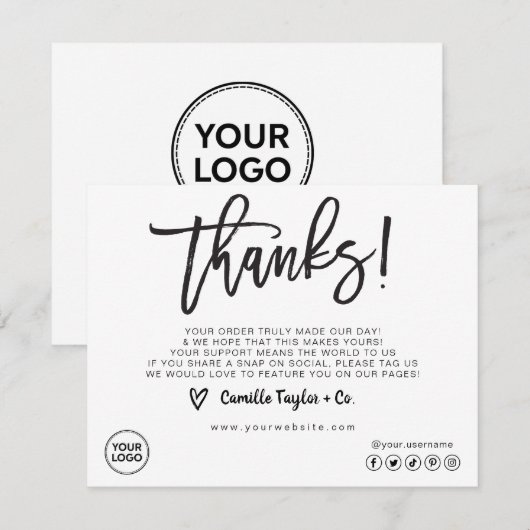 Zakelijke dank - Kaart / Product invoegen (Voorkant / Achterkant)