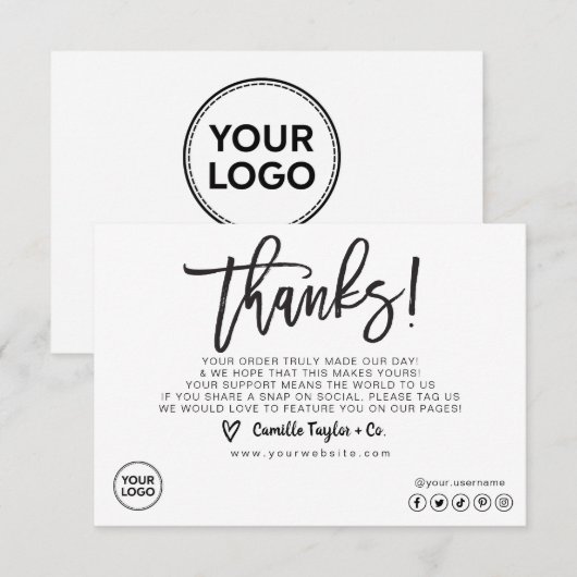 Zakelijke dank - Kaart / Product invoegen (Voorkant / Achterkant)