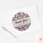 Zakelijke dank u Gepersonaliseerd Paarse Ronde Sticker (Envelop)