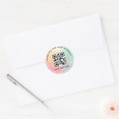 Zakelijke Dank U Persoonlijke QR Code Kleurrijk Ronde Sticker (Envelop)