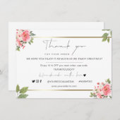 Zakelijke dank voor de elegante floral Gold Logo (Voorkant / Achterkant)