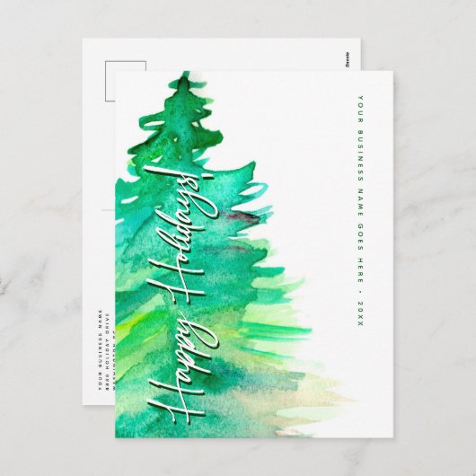 Zakelijke dank voor de kerstpine Prettige feestdag Feestdagenkaart (Voorkant / Achterkant)