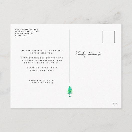 Zakelijke dank voor de kerstpine Prettige feestdag Feestdagenkaart (Achterkant)