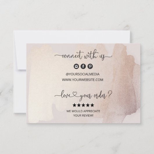 Zakelijke dank voor het plaatsen van bestellingen  bedankkaart (Achterkant)