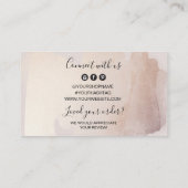 Zakelijke dank voor het plaatsen van bestellingen visitekaartje (Achterkant)