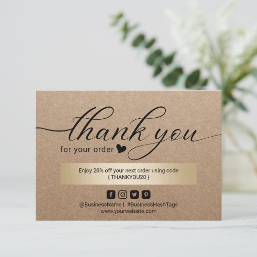 Zakelijke dank voor het ritme-minimalistisch scrip bedankkaart (Staand voorkant)