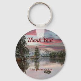 Zakelijke dank voor kerstvakantie landschap sleutelhanger