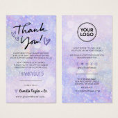 Zakelijke dank voor korting Glitter Bokeh Visitekaartje (Voorkant /achterkant)