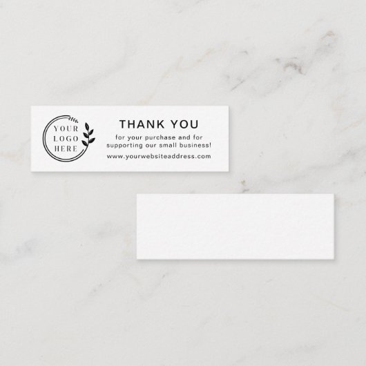 Zakelijke dank voor uw bestelling, aangepaste Logo Mini Visitekaartje (Voorkant / Achterkant)