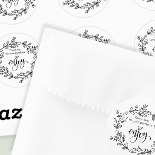 Zakelijke dank voor uw gedeukte witte, witte, witt ronde sticker