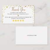 zakelijke dank voor uw zelfgemaakte Gold-hart Visitekaartje (Voorkant / Achterkant)