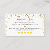 zakelijke dank voor uw zelfgemaakte Gold-hart Visitekaartje (Voorkant)