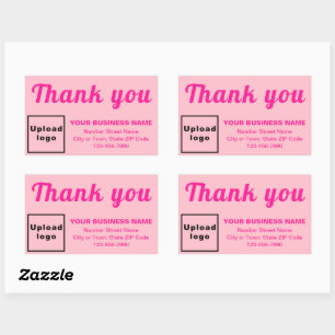 Zakelijke dank voor zwart-wit roze rechthoekige sticker