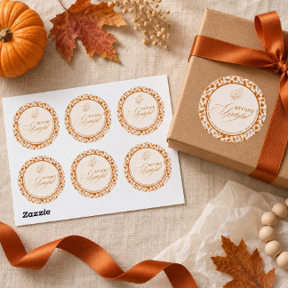 Zakelijke Dankdag | Elegante Herfst Klant Ronde Sticker