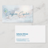 Zakelijke deal handdruk | Financiële grafieken Visitekaartje (Voorkant / Achterkant)