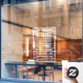 Zakelijke diensten en informatie raamsticker (Cafe Raam)