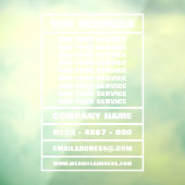 Zakelijke diensten en informatie raamsticker (Vel 3)