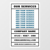 Zakelijke diensten en informatie raamsticker (Vel)