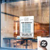 Zakelijke diensten, informatie en Logo Raamsticker (Cafe Raam)