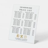 Zakelijke diensten Prijslijst Scannen naar betalen Reclamebord Met Voetstuk (Voorkant)