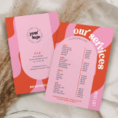 Zakelijke Diensten Prijslijst Trendy Retro Roze Ro