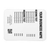 Zakelijke diensten producten prijslijst menukaart magneet (Horizontaal)