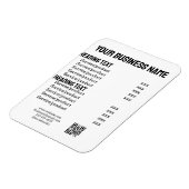 Zakelijke diensten producten prijslijst menukaart magneet (Linkerzijde)