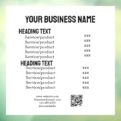 Zakelijke diensten producten prijslijst menukaart raamsticker (Vel 3)