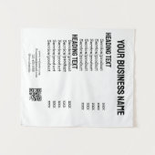 Zakelijke diensten producten prijslijst menukaart wandkleed (Voorkant (horizontaal))