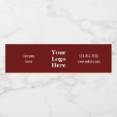 Zakelijke donkerrood en witte Logo Sjabloon Waterfles Etiket (Enkel label)