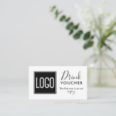 Zakelijke Drink Voucher | Bedrijfsproject voor Log Visitekaartje (Staand voorkant)