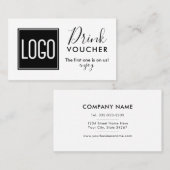 Zakelijke Drink Voucher | Bedrijfsproject voor Log Visitekaartje (Voorkant / Achterkant)