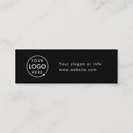 Zakelijke Drink Voucher | Black Event Logo Kaart Mini Visitekaartje (Achterkant)