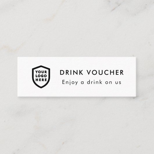 Zakelijke Drink Voucher | Logo bedrijfsuitkomst Mini Visitekaartje (Voorkant)