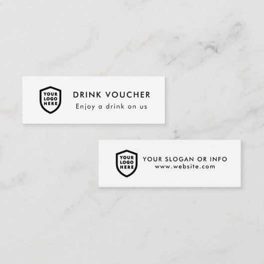 Zakelijke Drink Voucher | Logo bedrijfsuitkomst Mini Visitekaartje (Voorkant / Achterkant)