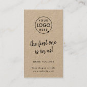 Zakelijke Drink Voucher | Rustic Kraft-Logo Visitekaartje (Achterkant)