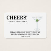 Zakelijke Drink Voucher Ticket White Insert Card Visitekaartje (Voorkant)