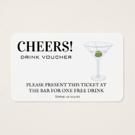 Zakelijke Drink Voucher Ticket White Insert Card Visitekaartje