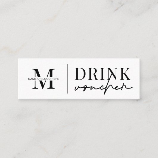 Zakelijke Drink Voucher Zakelijk Evenement Bar Tic Mini Visitekaartje (Voorkant)
