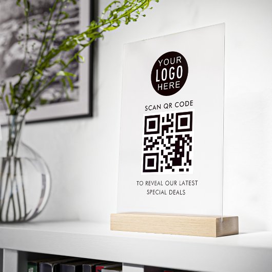 Zakelijke en Logo QR-code minimalistisch Acryl Bord