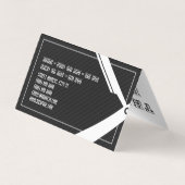 Zakelijke en loyale kappers twee in één zwart visitekaartje (Achterkant)