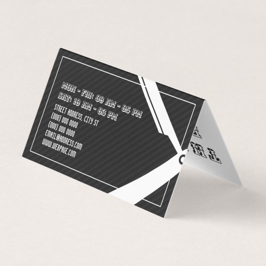 Zakelijke en loyale kappers twee in één zwart visitekaartje (Achterkant)