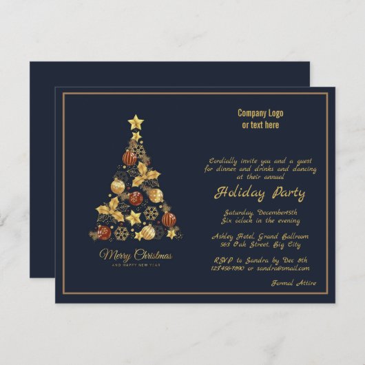 Zakelijke en zakelijke feestelijke uitnodiging informatiekaartje (Voorkant / Achterkant)