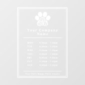 Zakelijke etalage Openingsuren Pootafdruk Raamsticker (Vel)