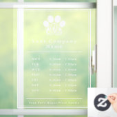 Zakelijke etalage Openingsuren Pootafdruk Raamsticker (Huis)