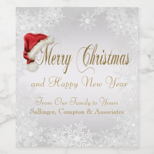 Zakelijke etiketten van de fles van de Kerstmiswij (Enkel label)