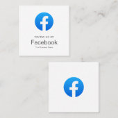 Zakelijke Facebook Minimale Witte / Sociale media Vierkante Visitekaartje (Voorkant / Achterkant)