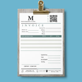 Zakelijke factuur Ontvangstbewijs Monogram QR-code