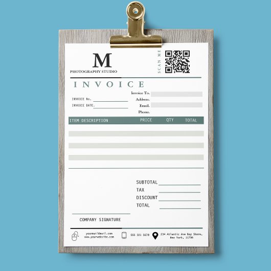 Zakelijke factuur Ontvangstbewijs Monogram QR-code